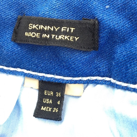 Massimo Dutti high Waisted Skinny Blue Jean Sz.  4 - Picture 6 of 7